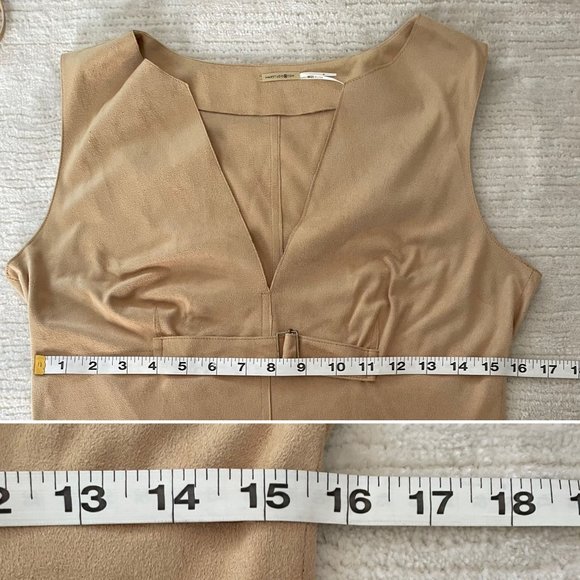 Max Studio Golden Yellow Womens Sleeveless Top Sz M Microfiber Faux Suede - Picture 9 of 12